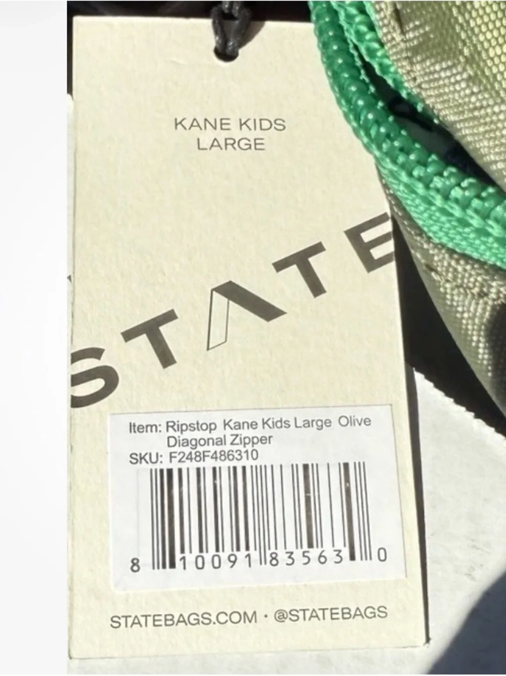 STATE Dark Green Backpack with Blue, Green & Pink Accents
